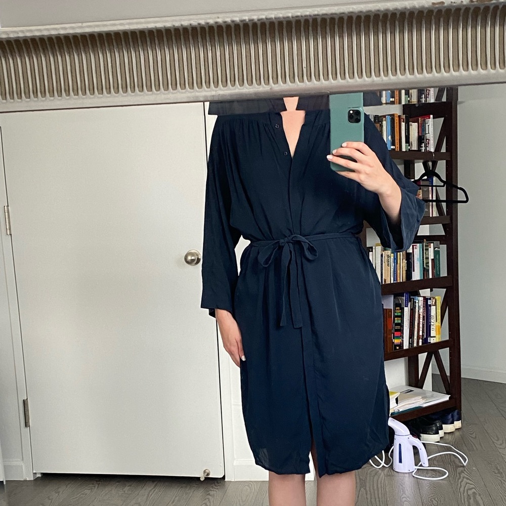 Vince 100% Silk Tie Front Dress